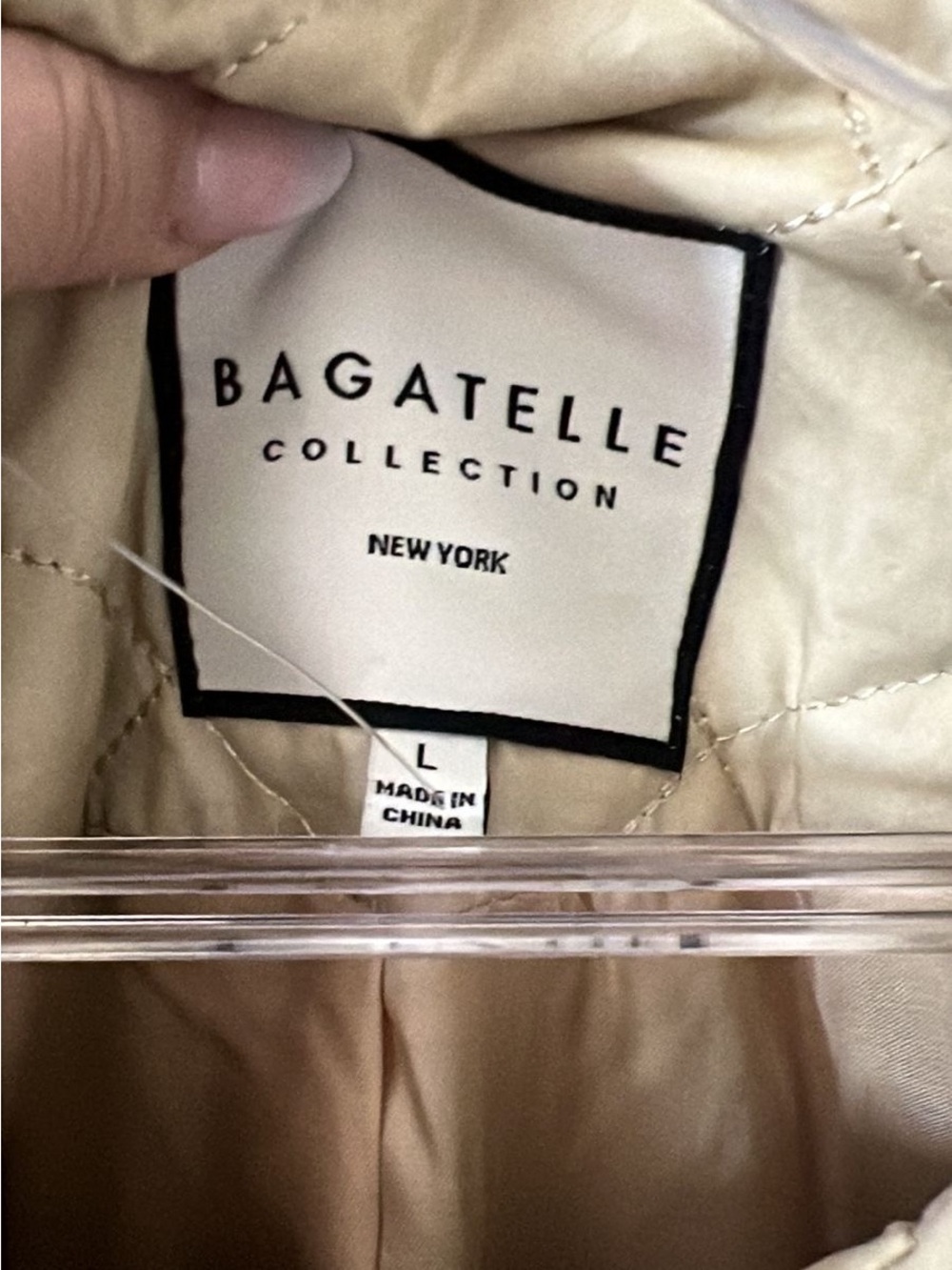 Bagatelle Quilted cotton Ruffle-Collar Jacket in Beige NWT size L - Picture 5 of 12